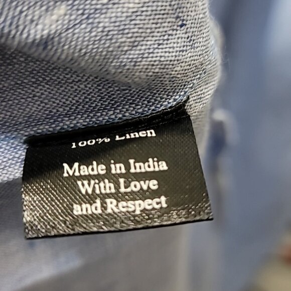 De Castro Swan Dress in Light Denim Linen with White Floral Embroidery - Picture 10 of 11